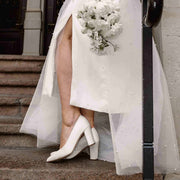 Braut Pump in ivory Satin - Sparkle