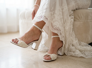 Braut Sandalette weiss mit Perlen Ivory - Roxy Pearl