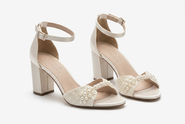 Braut Sandalette weiss mit Perlen Ivory - Roxy Pearl