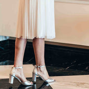 Bequeme Braut Sandalette in Silber - Roxy