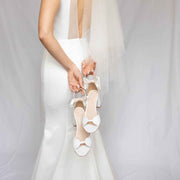 Brautschuh weiss mit Schleifenverzierung - Roxy Bow