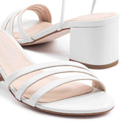 Pink Blueberry-Weiße Braut Sandale-mit Schnürung-Flash