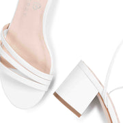 Pink Blueberry-Weiße Braut Sandale-mit Schnürung-Flash